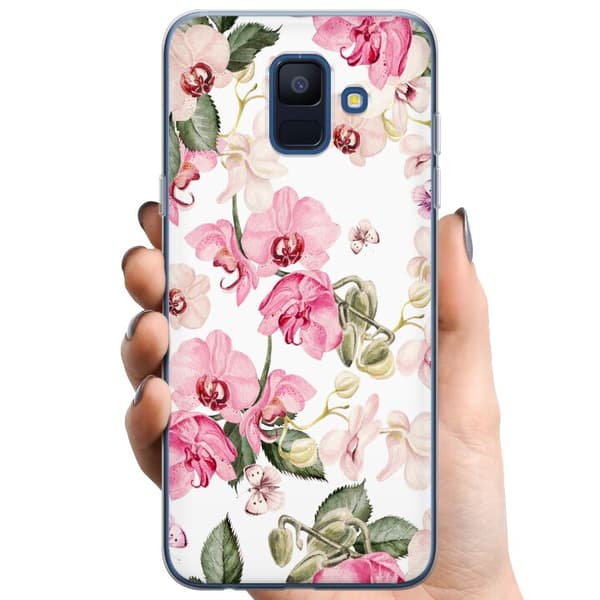 Samsung Galaxy A6 (2018) TPU Mobilcover Blomster