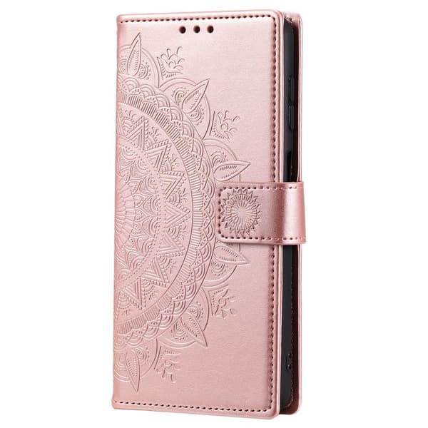 SKALO Samsung S22 Mandala lompakkokotelo - Ruusukulta