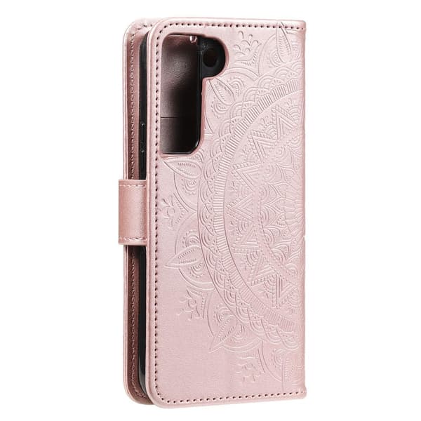 SKALO Samsung S22 Mandala lompakkokotelo - Ruusukulta