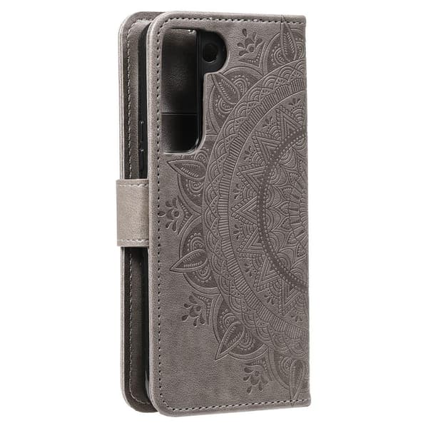 SKALO Samsung S22 Mandala Flip Cover - Grå