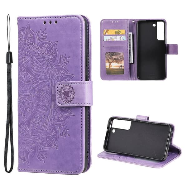 SKALO Samsung S22 Mandala lompakkokotelo - Violetti