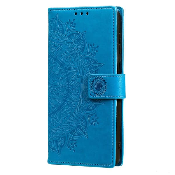 SKALO Samsung S22 Mandala Flip Cover - Blå