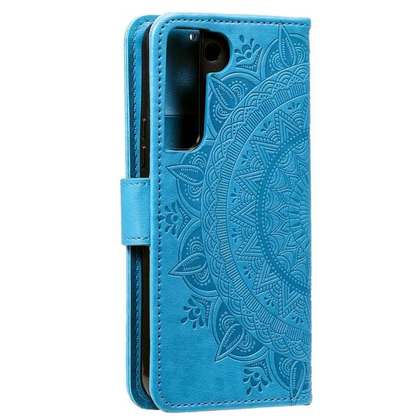 SKALO Samsung S22 Mandala Flip Cover - Blå