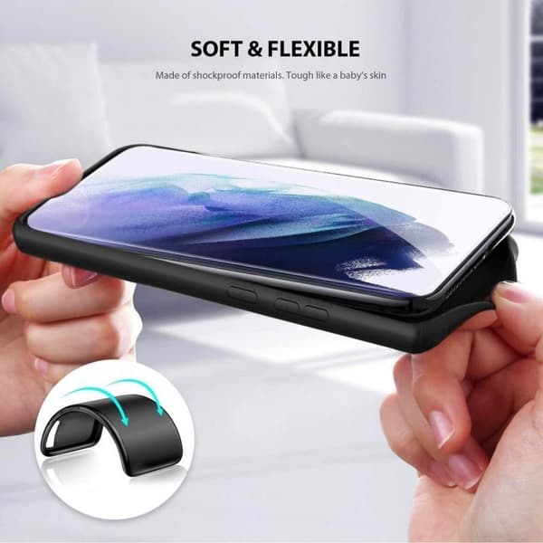 Samsung S22 Ultratunn Mjukt Gummibelagd Mattsvart Skal