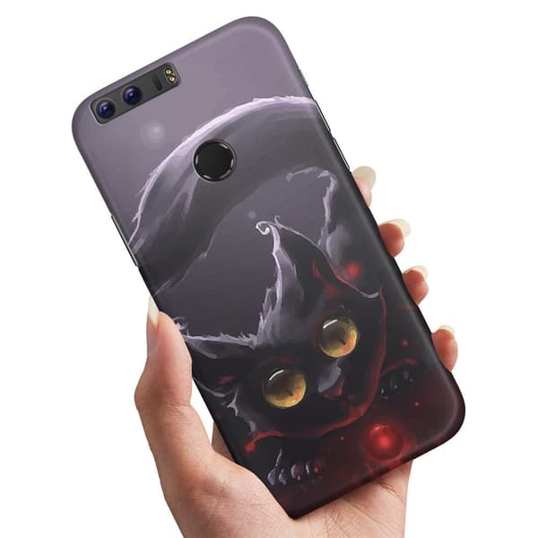 Huawei Honor 8 - Skal/Mobilskal Svart Katt