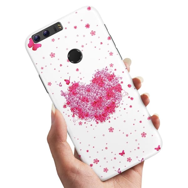 Huawei Honor 8 - Skal/Mobilskal Blomhjärta