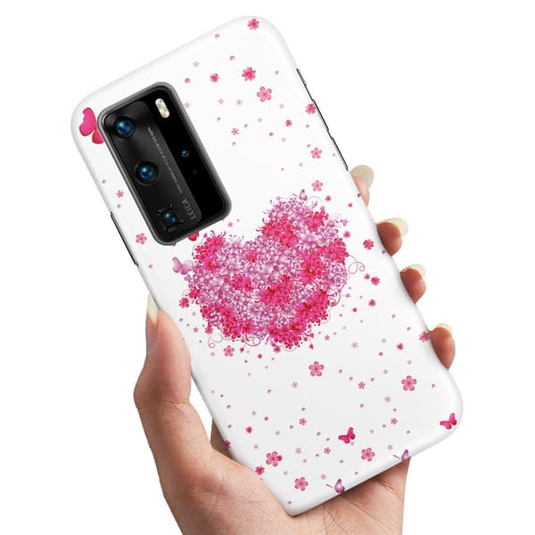 Huawei P40 - Deksel/Mobildeksel Blomsterhjerte