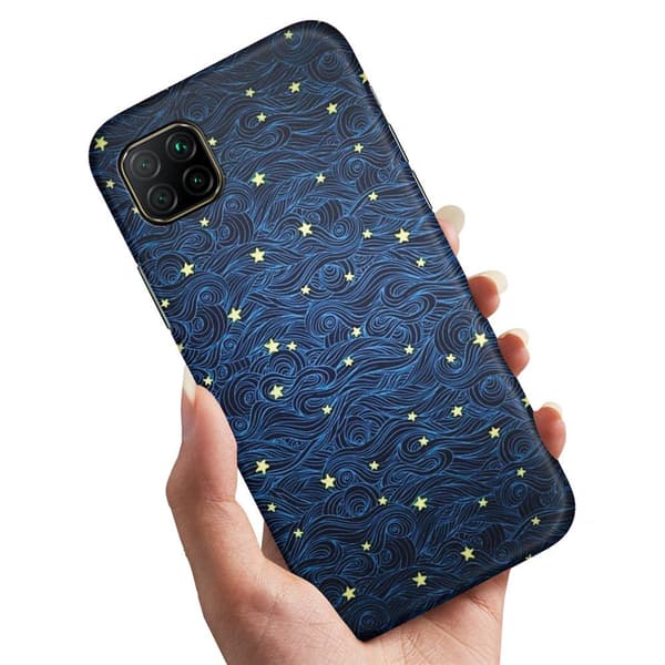 Huawei P40 Lite - Cover/Mobilcover Stjernemønster