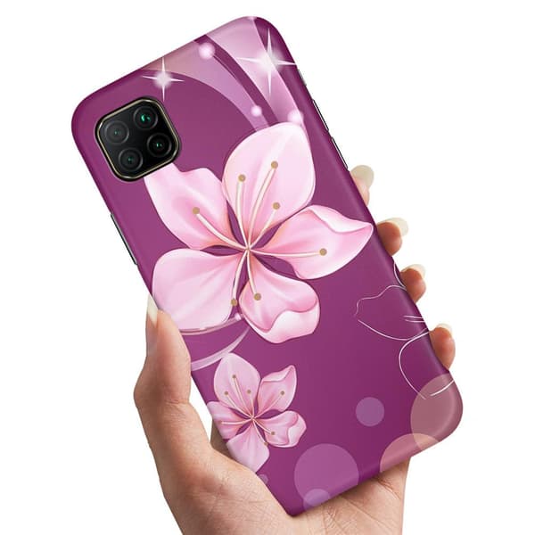 Huawei P40 Lite - Kuoret/Suojakuori Valkoinen Kukka