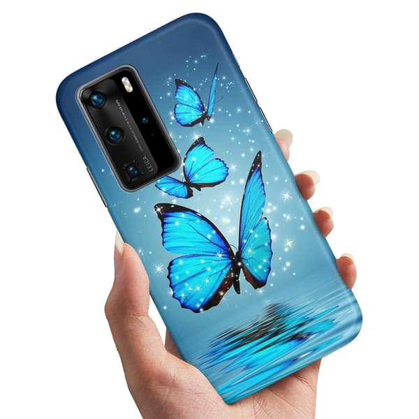 Huawei P40 Pro - Cover/Mobilcover Glitrende Sommerfugle