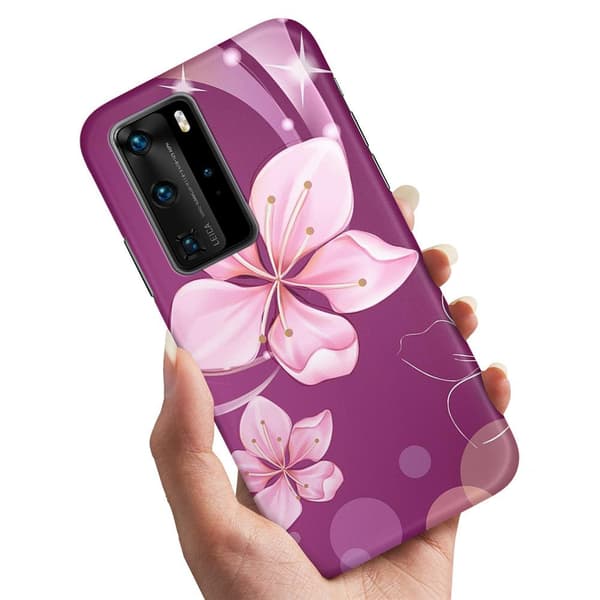 Huawei P40 Pro - Cover/Mobilcover Hvid Blomst