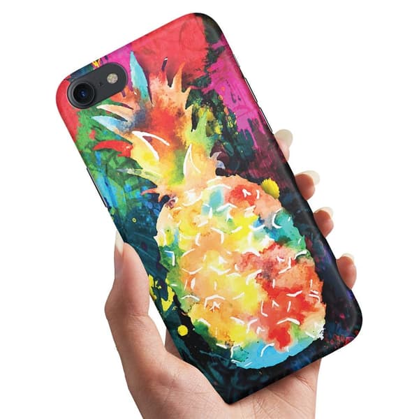 iPhone 7/8/SE - Cover/Mobilcover Regnbue Ananas