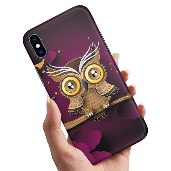 iPhone X/XS - Cover/Mobilcover Lysbrun Ugle
