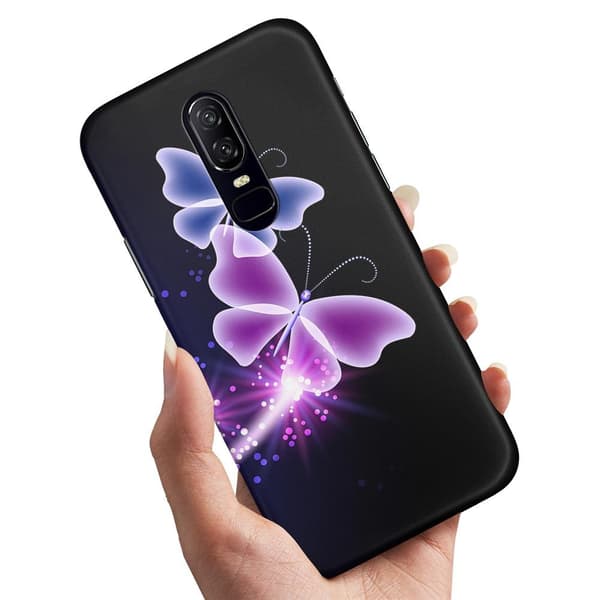 OnePlus 7 Pro - Deksel/Mobildeksel Lilla Sommerfugler