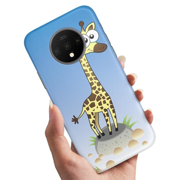 OnePlus 7T - Deksel/Mobildeksel Tegnet Giraff