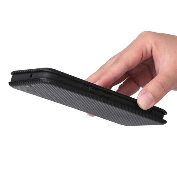 SKALO Samsung S22 Carbon Fiber Lompakkokotelo - Musta