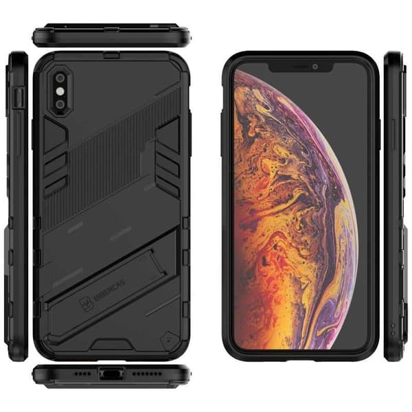 iPhone XS Max iskunkestävä kotelo jalustalla ThinArmor V2