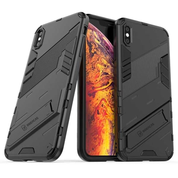 iPhone XS Max iskunkestävä kotelo jalustalla ThinArmor V2 Svart
