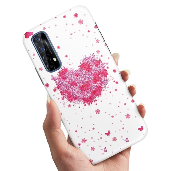 Realme 7 - Cover/Mobilcover Blomsterhjerte