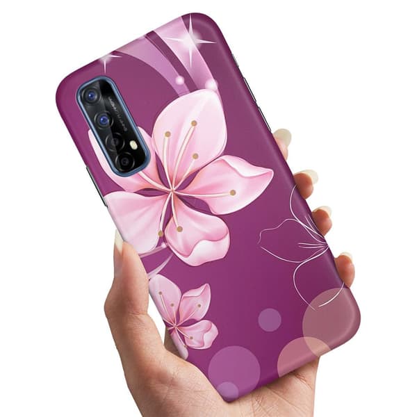 Realme 7 - Deksel/Mobildeksel Hvit Blomst