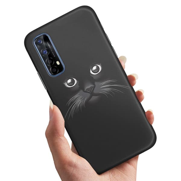 Realme 7 - Deksel/Mobildeksel Svart Katt