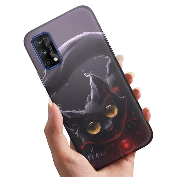 Realme 7 Pro - Deksel/Mobildeksel Svart Katt