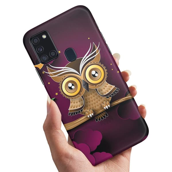 Samsung Galaxy A21s - Cover/Mobilcover Lysbrun Ugle