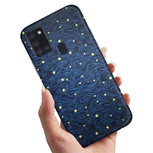 Samsung Galaxy A21s - Cover/Mobilcover Stjernemønster