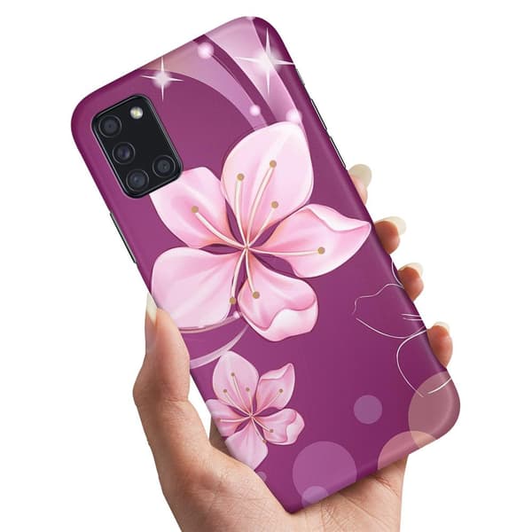 Samsung Galaxy A31 - Cover/Mobilcover Hvid Blomst