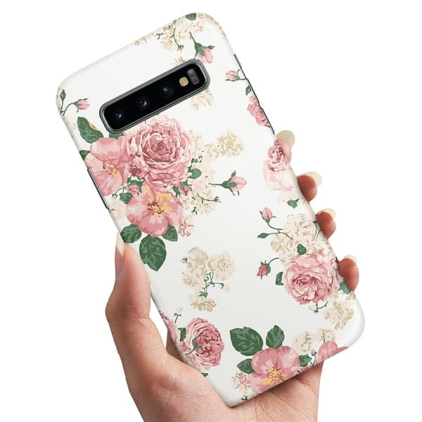 Samsung Galaxy S10 Plus - Cover/Mobilcover Retro Blomster