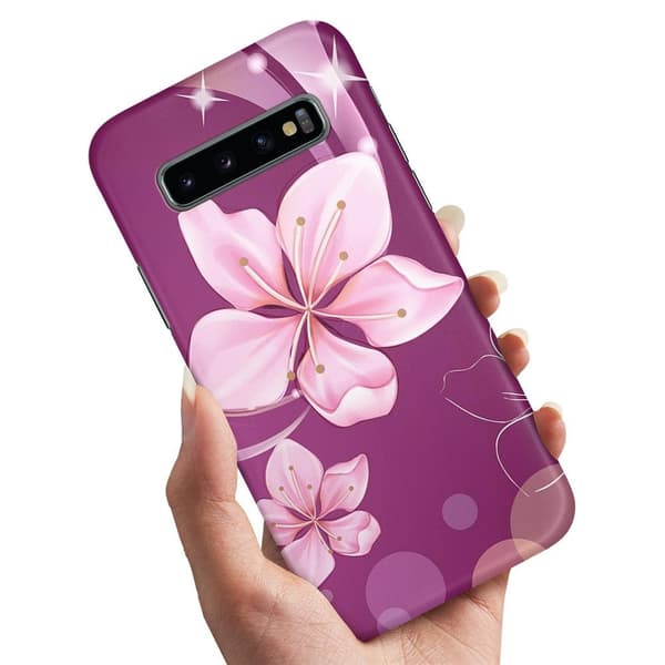 Samsung Galaxy S10 Plus - Kuoret/Suojakuori Valkoinen Kukka