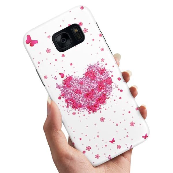 Samsung Galaxy S7 - Deksel/Mobildeksel Blomsterhjerte