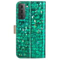 Pikkukuva 5 / 10: SKALO Samsung S22 Croco Kimaltava lompakkokotelo - Vihreä