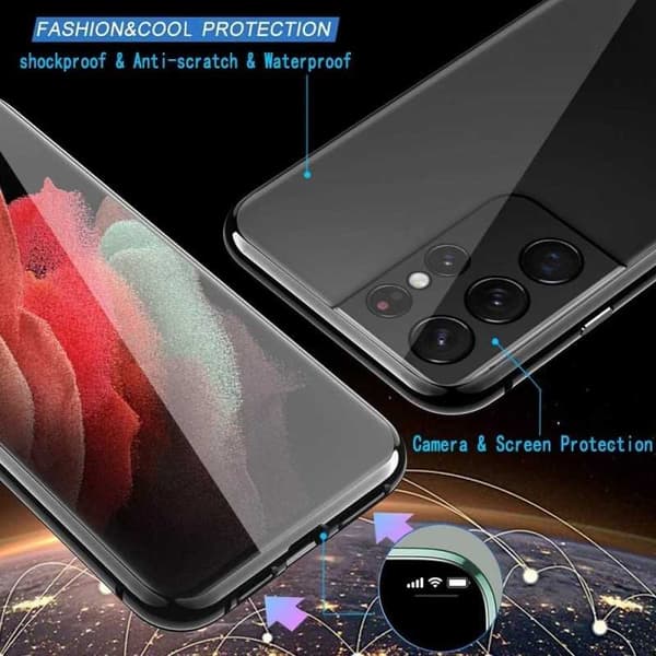 Samsung S21 Ultra Heltäckande Premium Skal Glassback V4