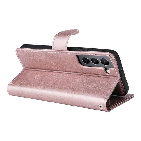 SKALO Samsung S22 Magneettinen kuori/lompakko "2 in 1" - - Ruusukulta