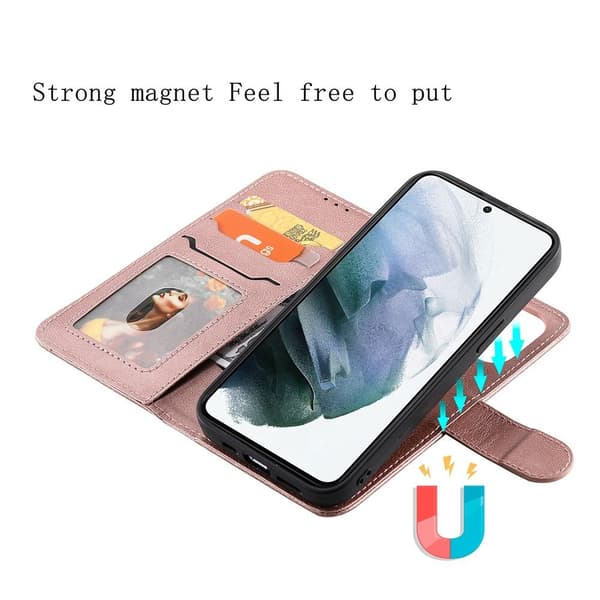 SKALO Samsung S22 Magneettinen kuori/lompakko "2 in 1" - - Ruusukulta