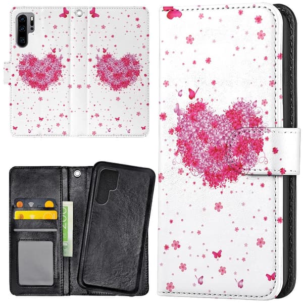 Huawei P30 Pro - Mobilcover/Etui Cover Blomsterhjerte
