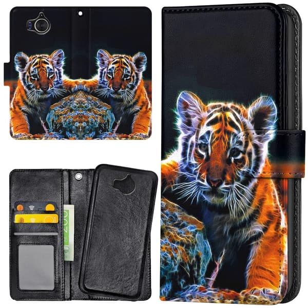 Huawei Y6 (2017) - Plånboksfodral/Skal Tigerunge