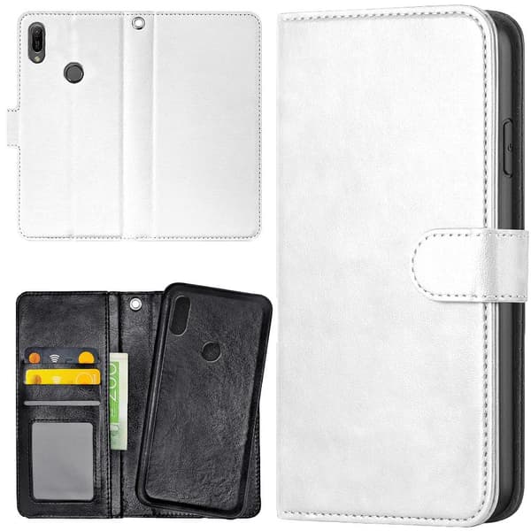 Huawei Y6 (2019) - Plånboksfodral/Skal Vit