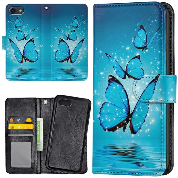 iPhone 6/6s - Mobilcover/Etui Cover Glitrende Sommerfugle
