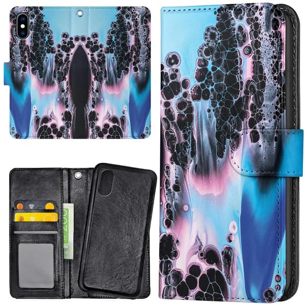 iPhone X/XS - Plånboksfodral/Skal Marmor