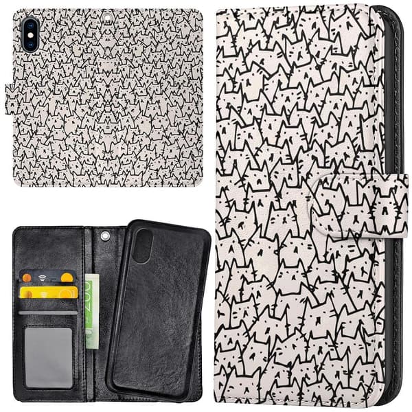 iPhone X/XS - Plånboksfodral/Skal Kattgrupp