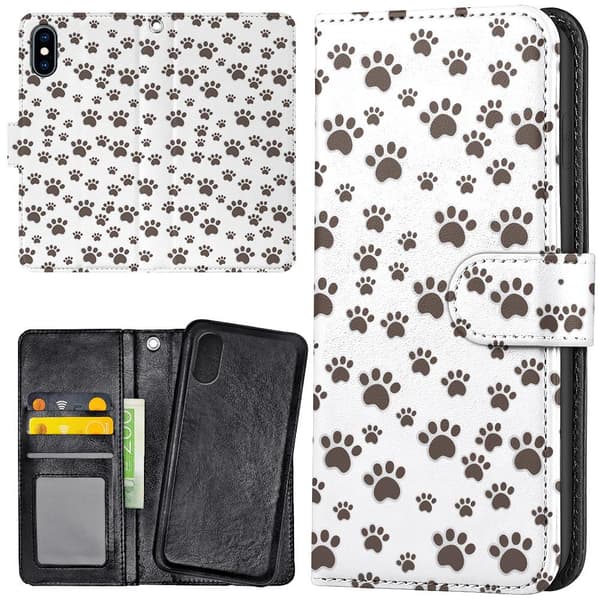 iPhone X/XS - Plånboksfodral/Skal Paw Pattern