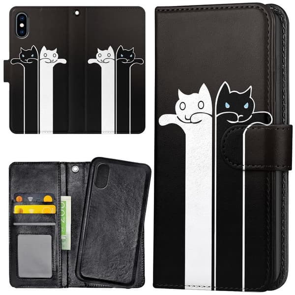 iPhone X/XS - Lompakkokotelo/Kuoret Pitkänomaiset Kissat