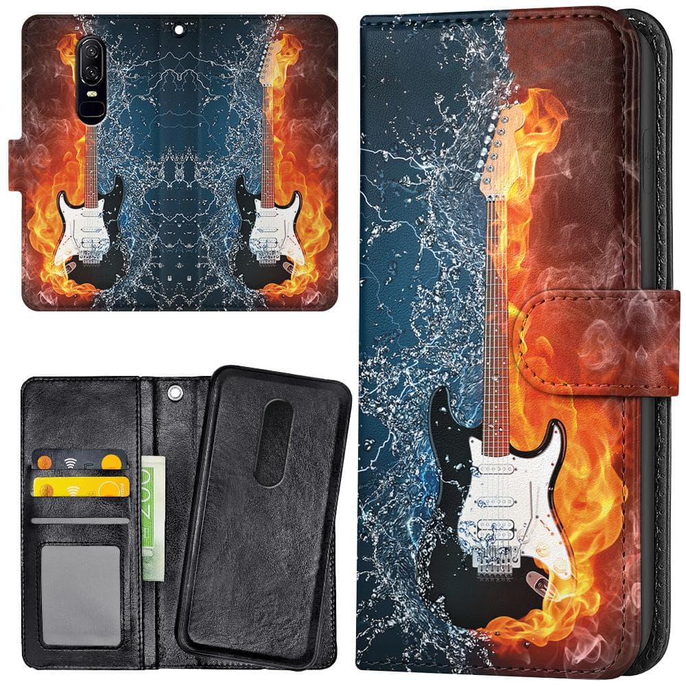 OnePlus 7 - Mobilfodral Vatten och Eld Gitarr