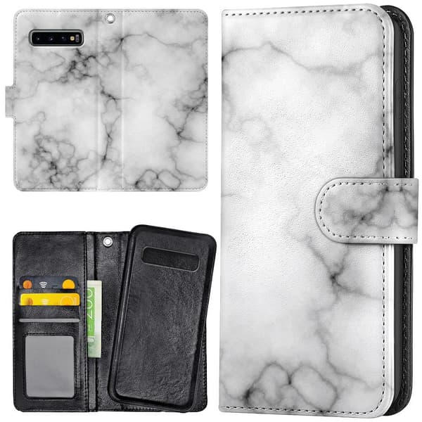 Samsung Galaxy S10 - Lommebok Deksel Marmor