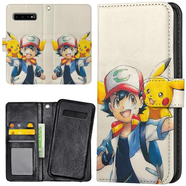 Samsung Galaxy S10 Plus - Lompakkokotelo/Kuoret Pokemon