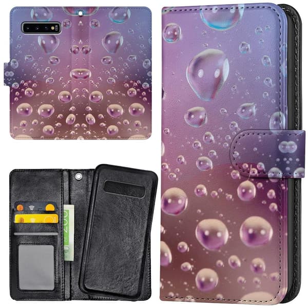 Samsung Galaxy S10 Plus - Plånboksfodral/Skal Bubblor