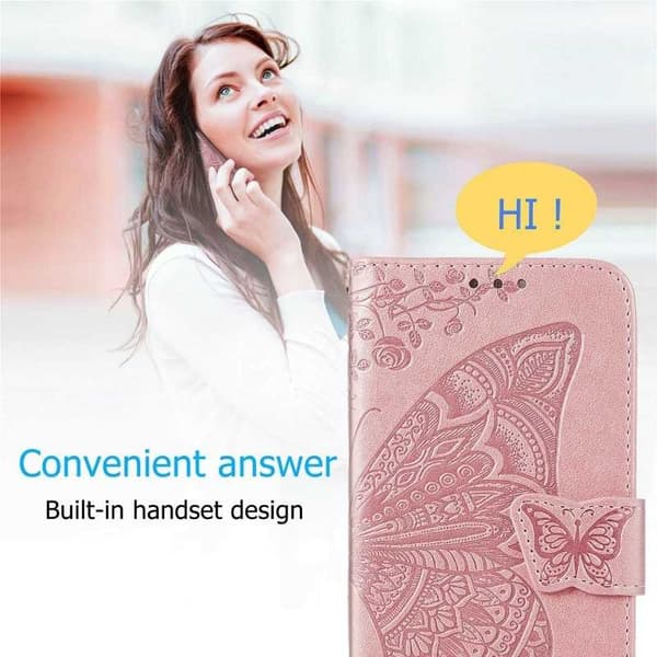 Samsung S21 FE Plånboksfodral PU-Läder 4-FACK Motiv Fjäril