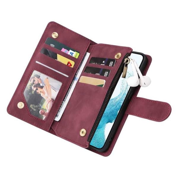 Samsung S22 Plus Multifunktionellt Plånboksfodral Zipper 8-Fack